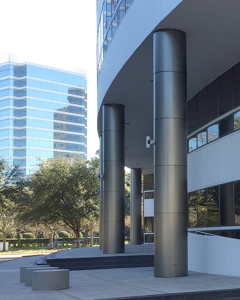 Close Up Of Building With Column Cover System