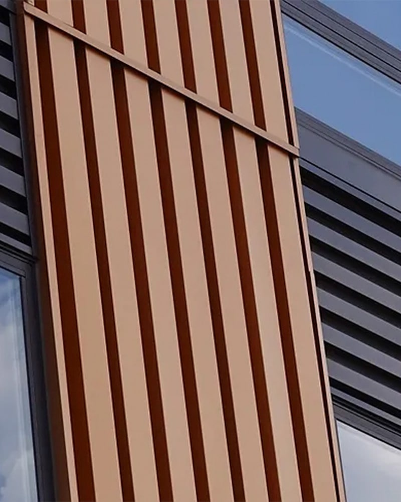 Close Up Of Corrugated Siding On Building