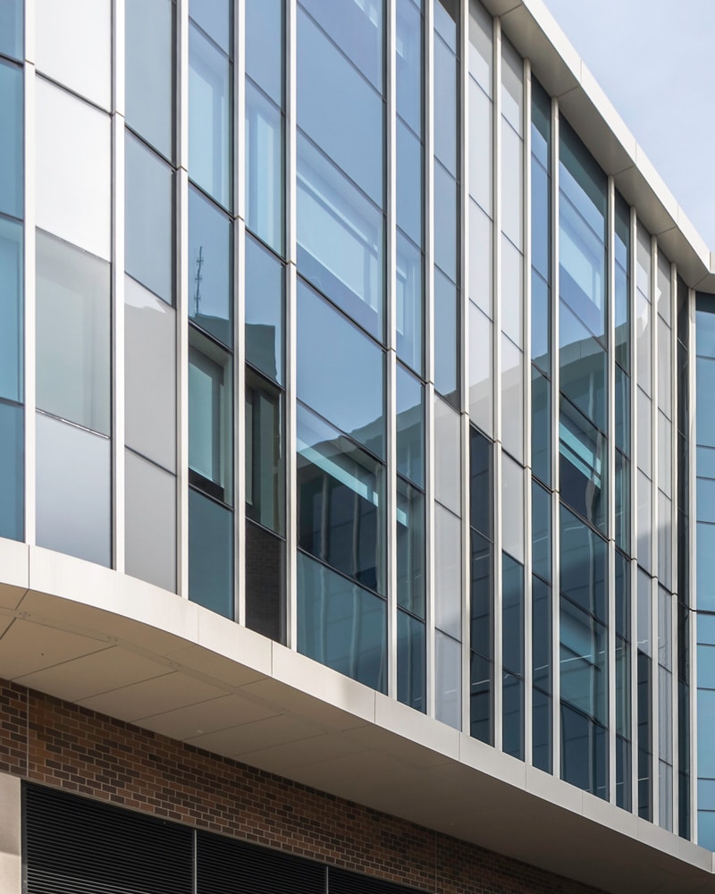 Close Up Of Windows With Curtain Wall Panels