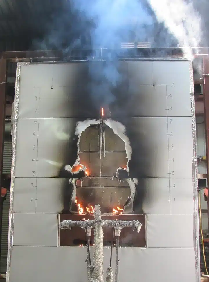 Hole burned into silver panel