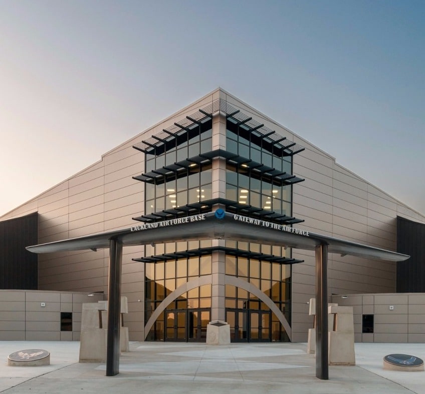 Gateway to the Air Force building entrance