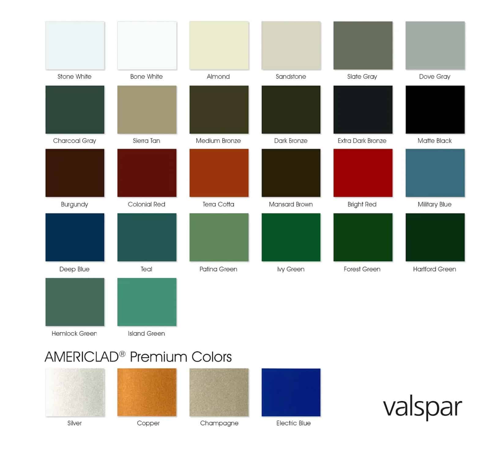 Valspar color chips