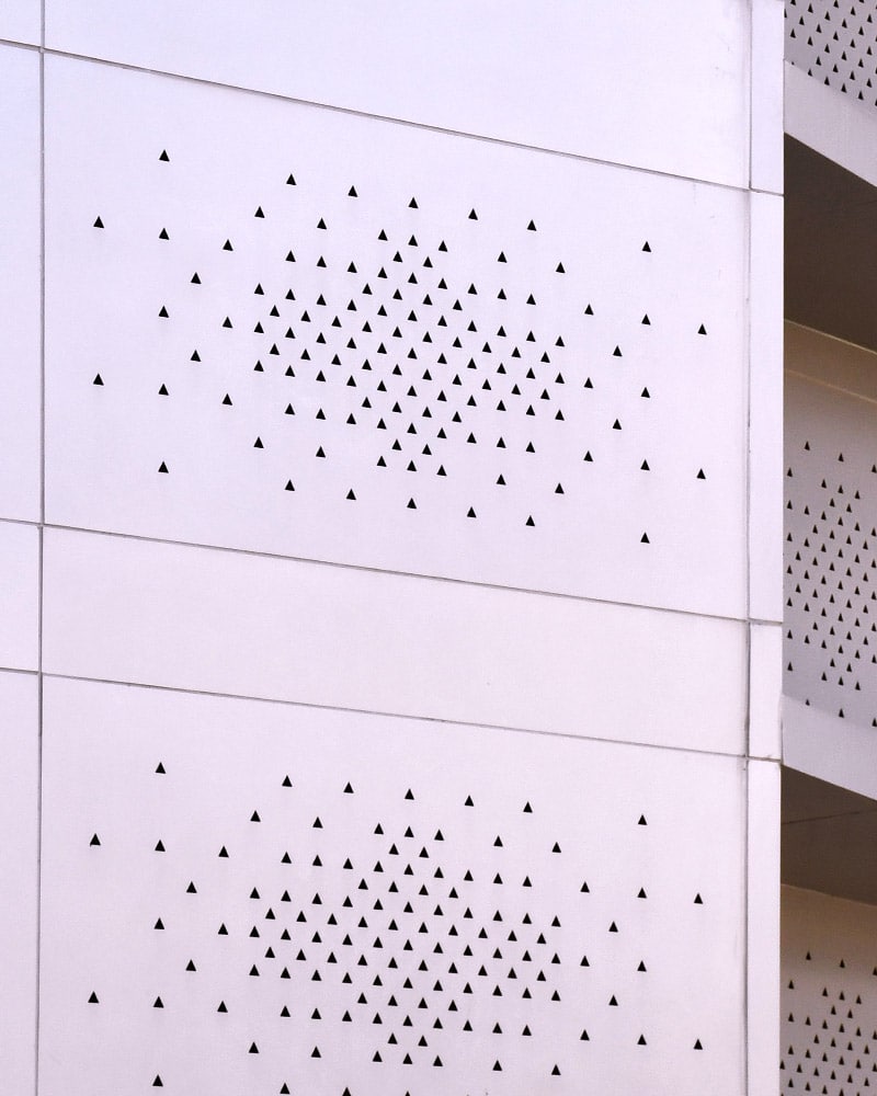Triangles In Silver Perforated Panel